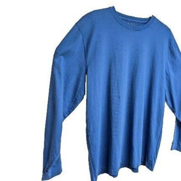 L.L. Bean Athletic Shirt Men Traditional Fit Activewear Top Long Sleeve Blue L - Picture 3 of 4